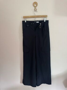 Zara Black Wide-Leg Cargo Trousers